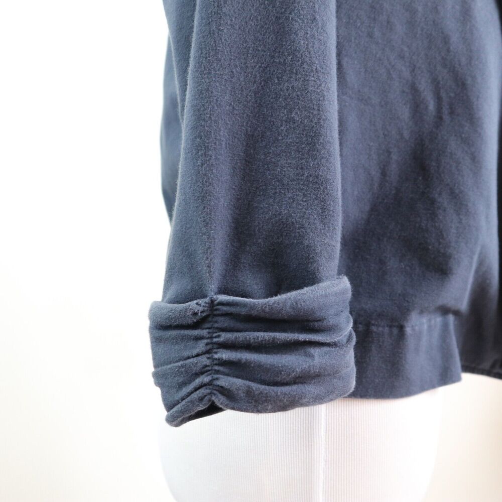 Theory Size S Ashbey Open Front Jacket 3/4 Sleeve Jersey Navy Blue - Picture 9 of 11